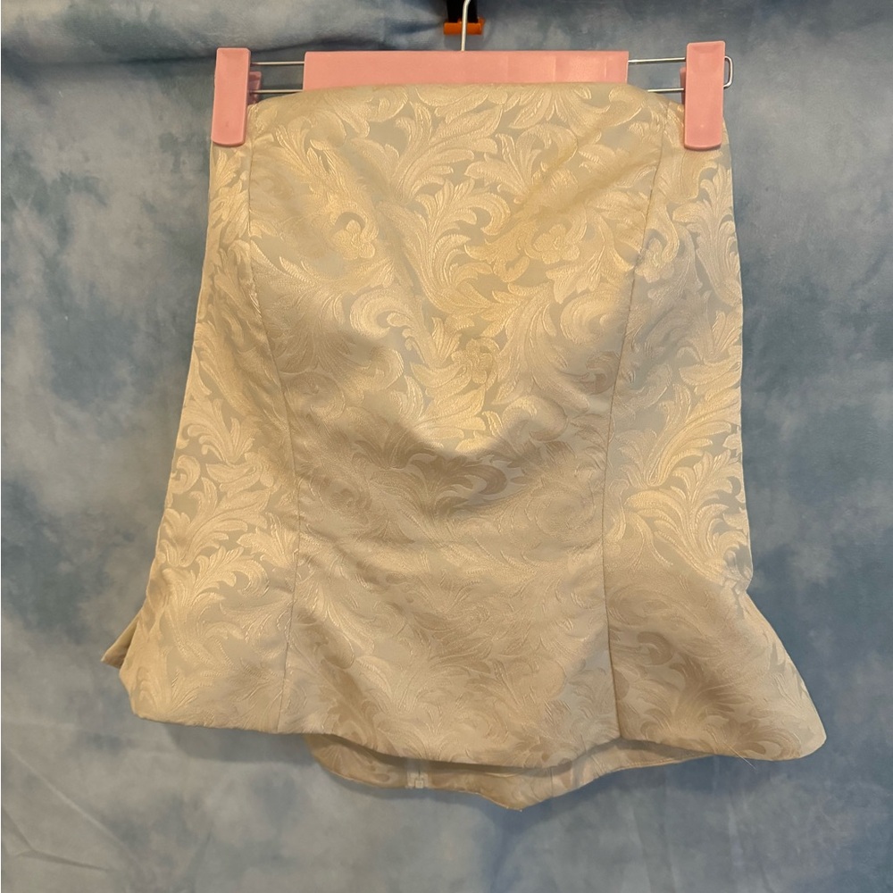 Vintage Caramia corset size 14 • gorgeous detailed fabric • zips in back